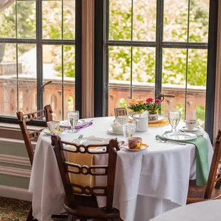 a table set for two