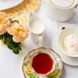 a cup of tea and a saucer