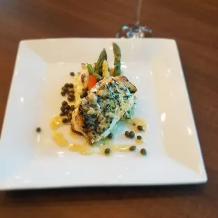 Seabass with chardonnay butter sauce with capers