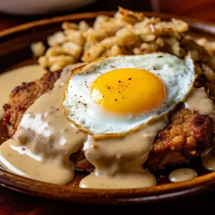Country fried steak with chorizo gravy