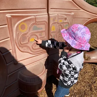 Our little adventurer looking for treasure.