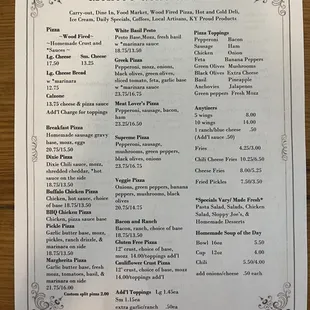 menu