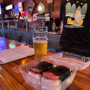 Russian River double dry-hopped Pliny the elder with some musubi