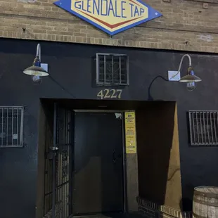 the entrance to the restaurant