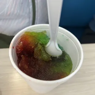 $2.49 for a rainbow slushie