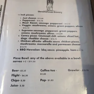 menu