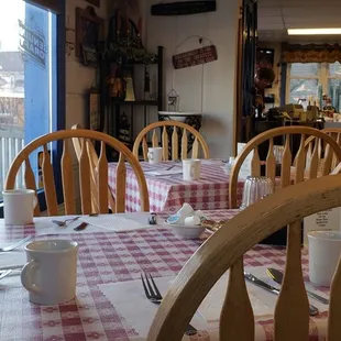 None of these empty tables are available I was told so the only one available was the back corner ??? WTF.