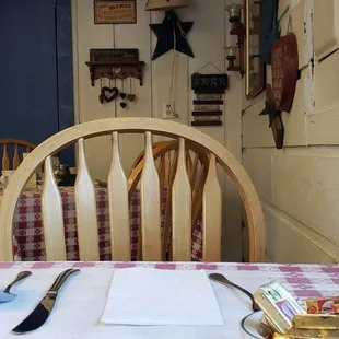The back corner table was the only one available for me to sit at I was told.