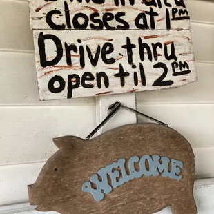 a pig sign