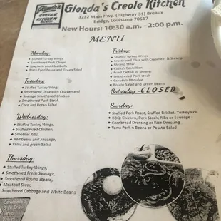 menu