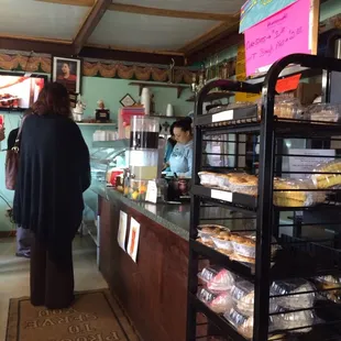 Inside Glenda&apos;s at the counter.