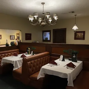 the dining area of the restaurant