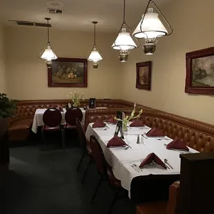 the dining area of the restaurant