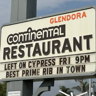 a sign for a restaurant