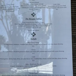 The Basque offerings