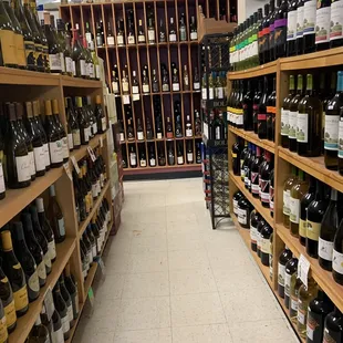 Small aisle of wine