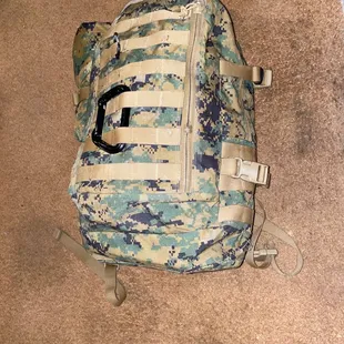 The assault pack I ordered, after I added my poncho and carabiner