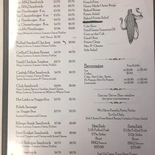 the menu