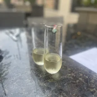 Complimentary flute of champagne