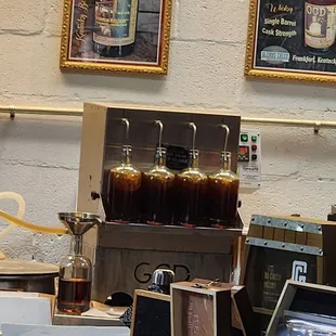 a display of alcohol