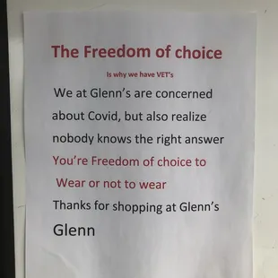 a sign on a door
