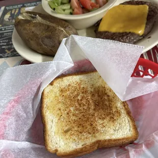 Cheeseburger steak dinner