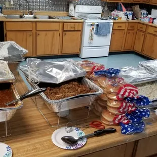 a table full of food