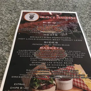 menu