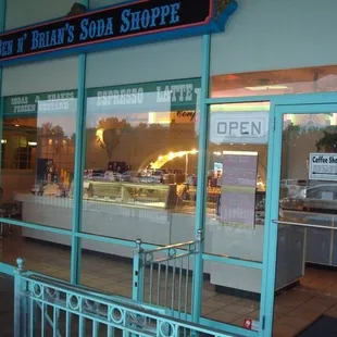 The outside of the soda shoppe