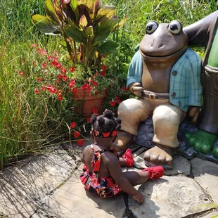 She was standing but decided to take a seat next to them