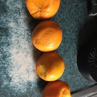 Some of the spoiled oranges in the bag from Tuesday