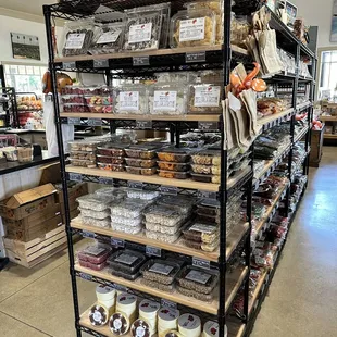 a variety of products in a store