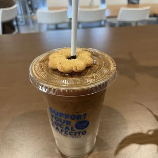 Iced horchata latte with oat milk