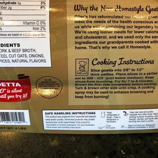 Ingredients and cooking instructions!