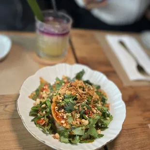 a plate of food on a table