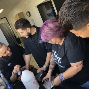 Our barbers learning about color!