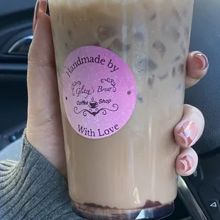 Blueberry Mocha latte with oat milk