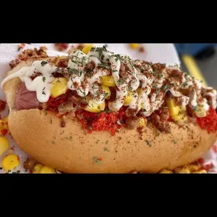 Flamin Hot Elote Glizzy