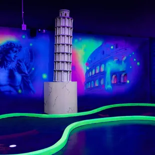 Golf course  @ GLO Mini Golf - San Bernardino