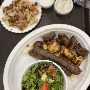 a plate of food on a tray