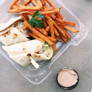 Yummy! Turkey roll &amp;  sweet potato fries :3