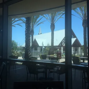 Great view of my favorite chapel from my table inside the cafe