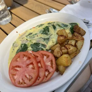 Baja Chicken Omelet with Tomatoes and Potatoes