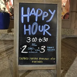 Lawrence has some liberal happy hours - very special specials!