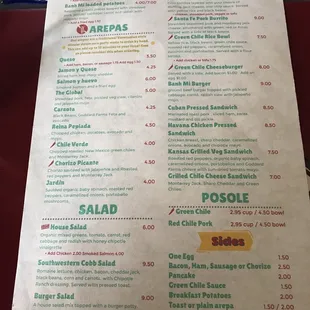 Updated menu
