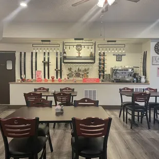 the dining area of the restaurant