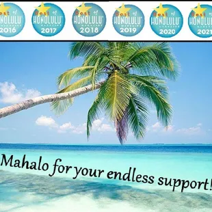 Mahalo for 9 years of encouragement and support!!