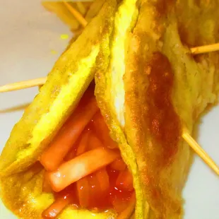 Egg roll in flat bread