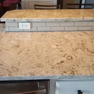 This is what the new countertops look like. They look so great!