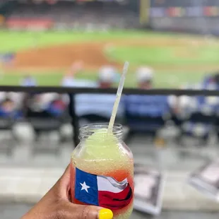 $20 margarita with souvenir cup. Tastes just like QT.  I'll pass next time.